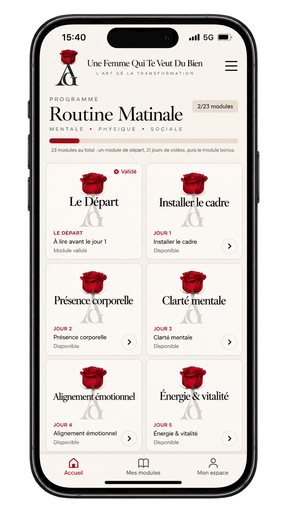 Application mobile Routine Matinale